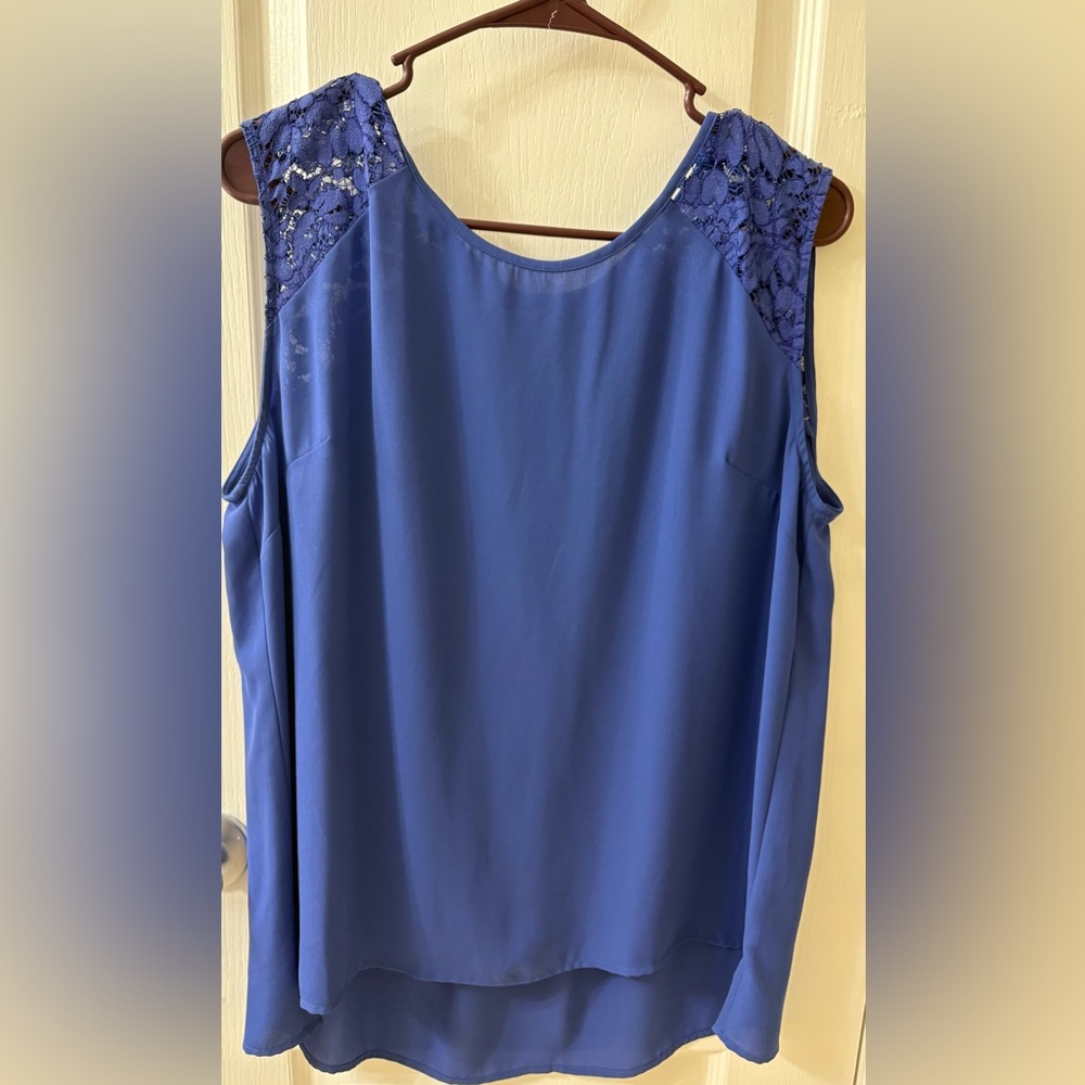 Mossimo Supply Co. Blue Lace Accent Blouse XL